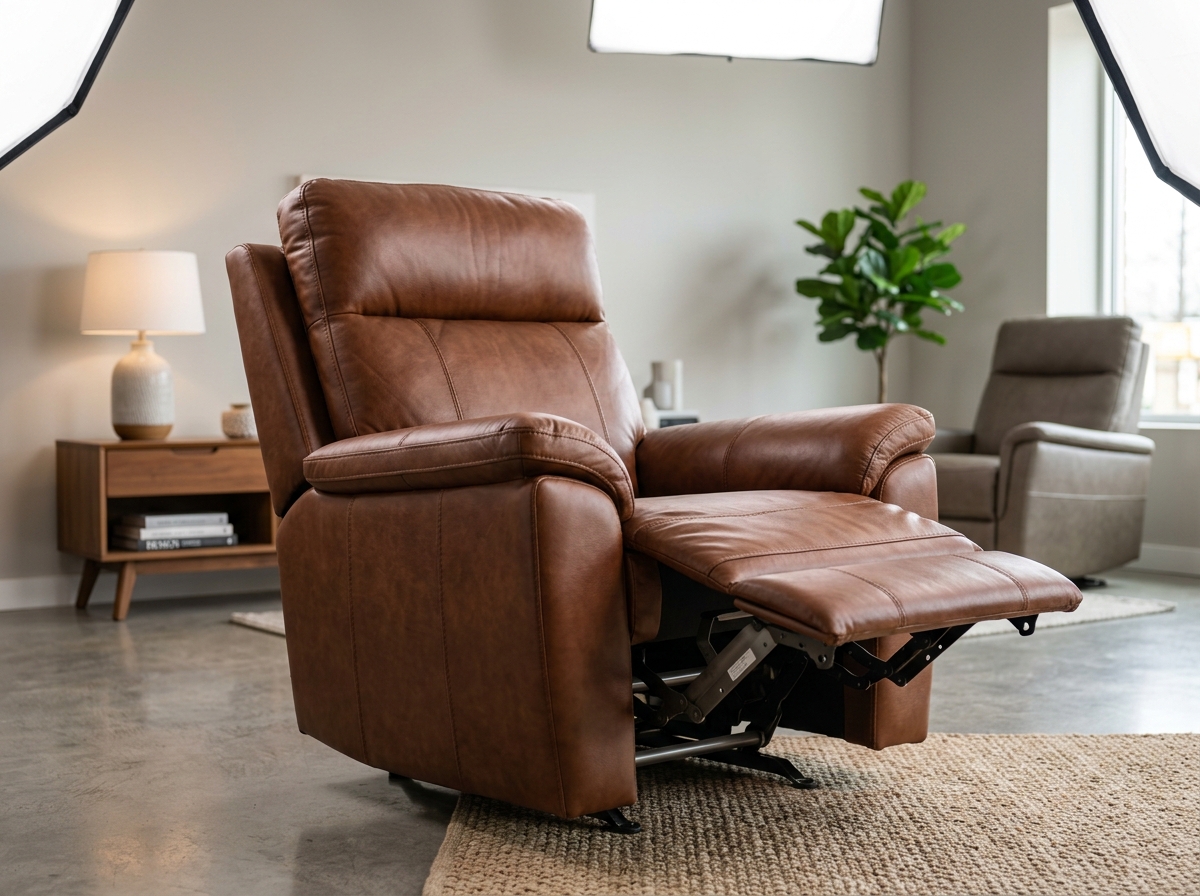 Recliner Chair (Leatherette · Chestnut Brown)