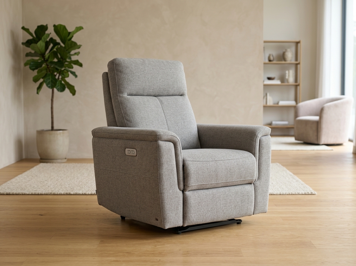Recliner Chair (Fabric · Ash Grey (Powered))