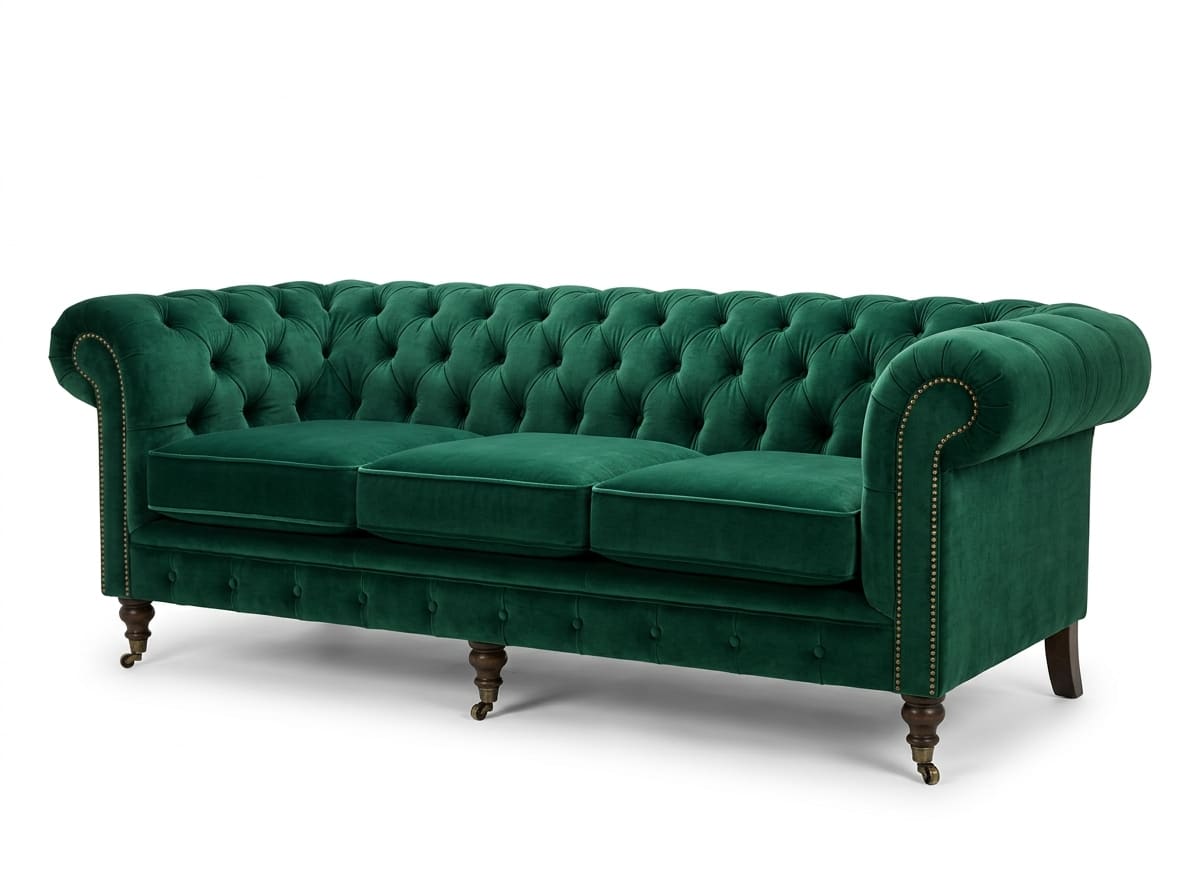 Chesterfield Sofa (Emerald Velvet · 3 Seater)